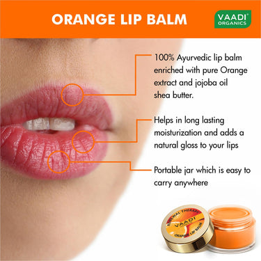 Vaadi Herbals Lip Balm, Orange and Shea Butter, 10gms x 4